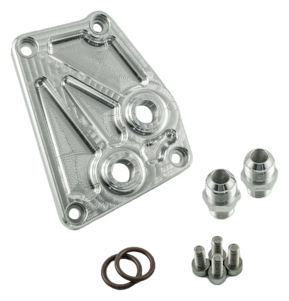 Adapter chłodnicy oleju BMW V8 M60 M62 + złączki AN10