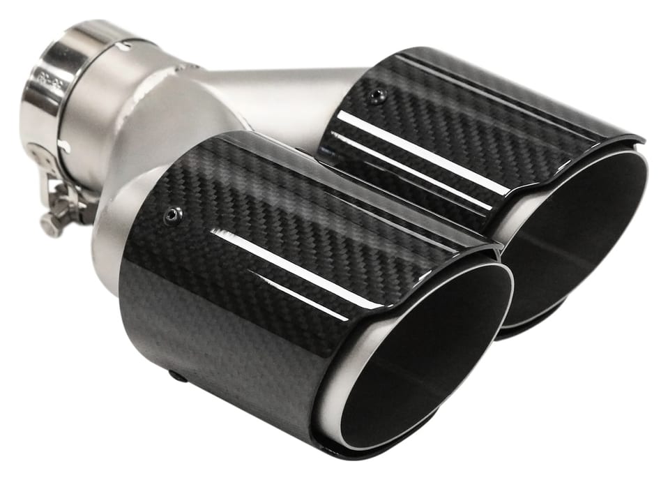 Końcówka Tłumika Typ:001 101mmx2 wejście 63,5mm Carbon Gloss Zestaw