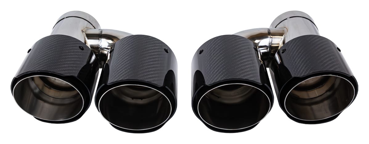 Końcówka Tłumika Typ:06 101mmx2 wejście 76mm Carbon Gloss Zestaw