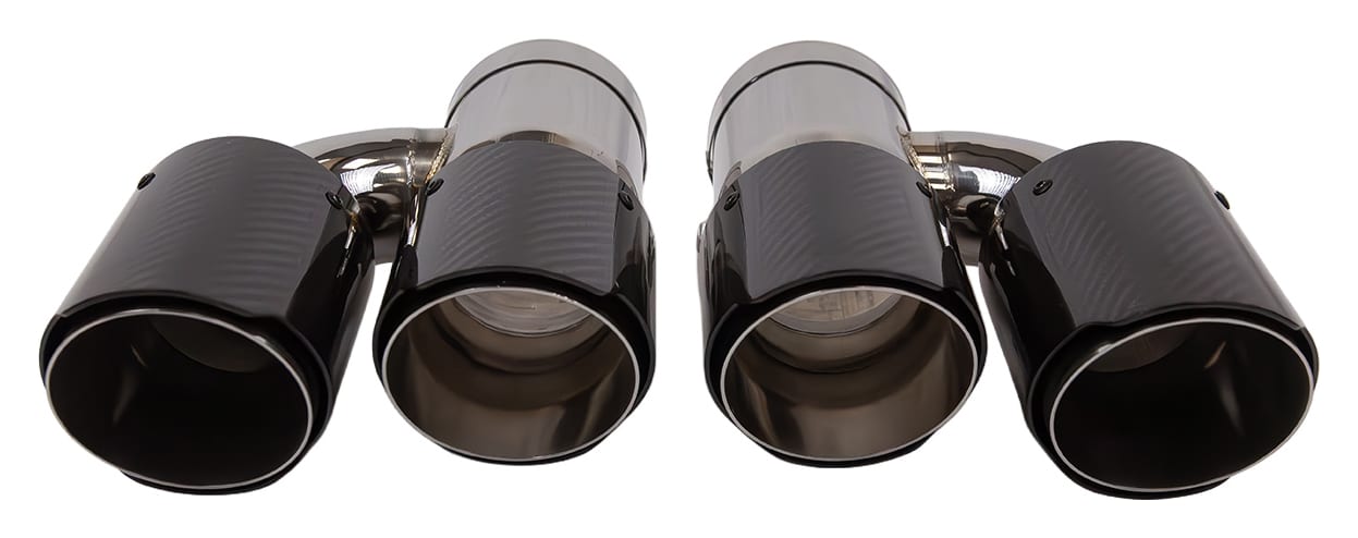 Końcówka Tłumika Typ:06 89mmx2 wejście 76mm Carbon Gloss Zestaw