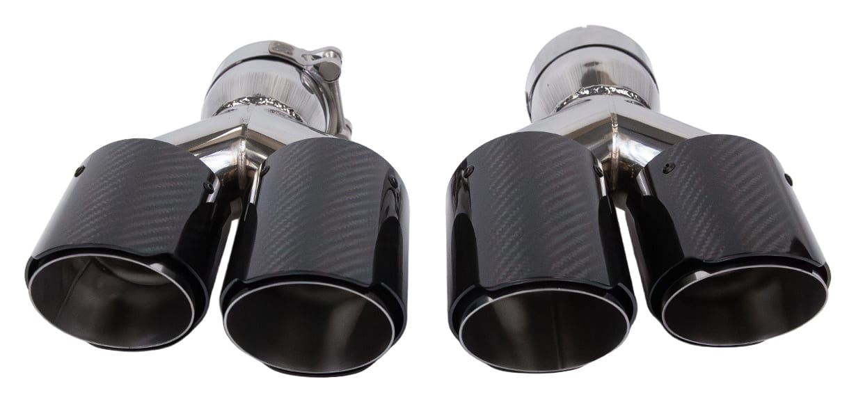Końcówka Tłumika Typ:08 89mmx2 wejście 76mm Carbon Gloss Zestaw