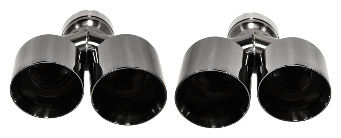 Końcówka Tłumika Typ:32 89mmx2 wejście 70mm Black Chrome Zestaw