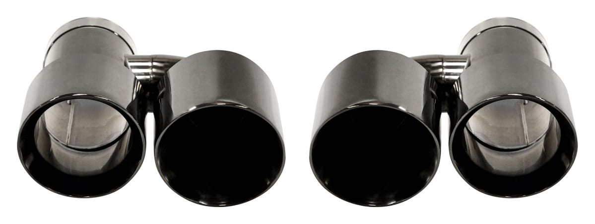 Końcówka Tłumika Typ:33 89mmx2 wejście 70mm Black Chrome Zestaw