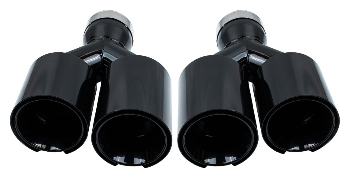 Końcówka Tłumika Typ:52 101mmx2 wejście 70mm Black Chrome Zestaw