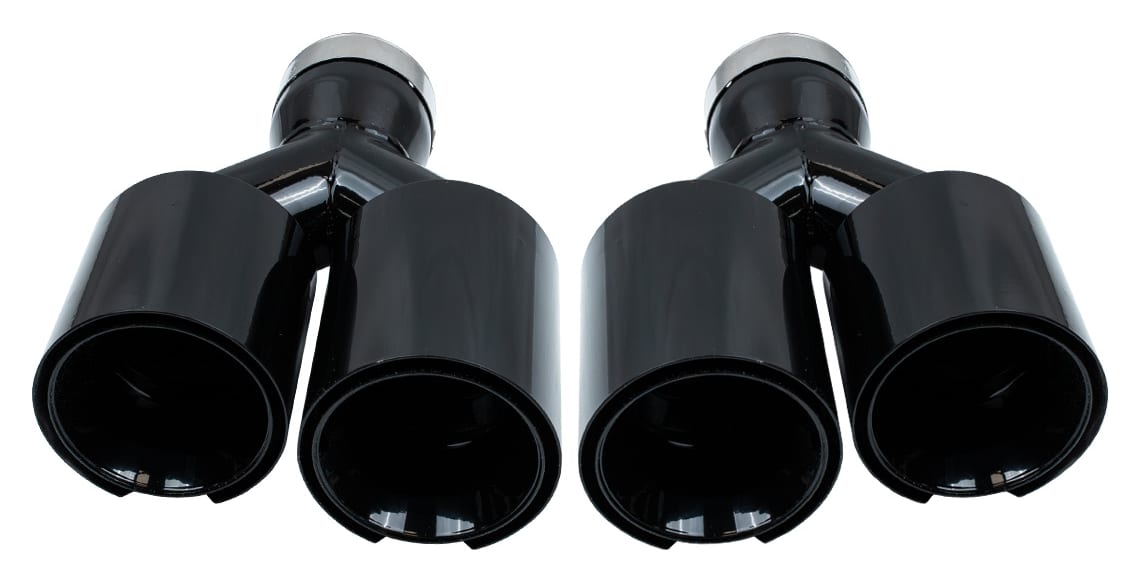 Końcówka Tłumika Typ:52 101mmx2 wejście 76mm Black Chrome Zestaw