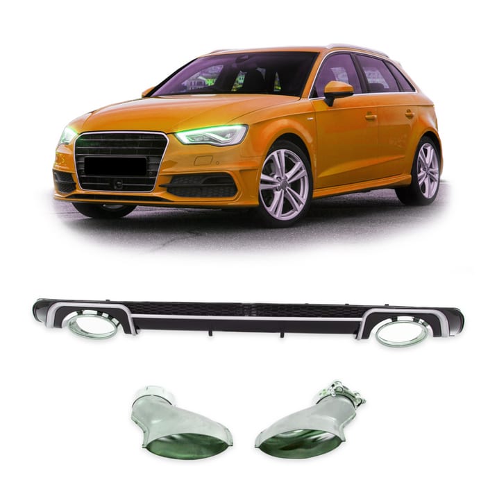 Dyfuzor Audi A3 8V Tył z końcówkami