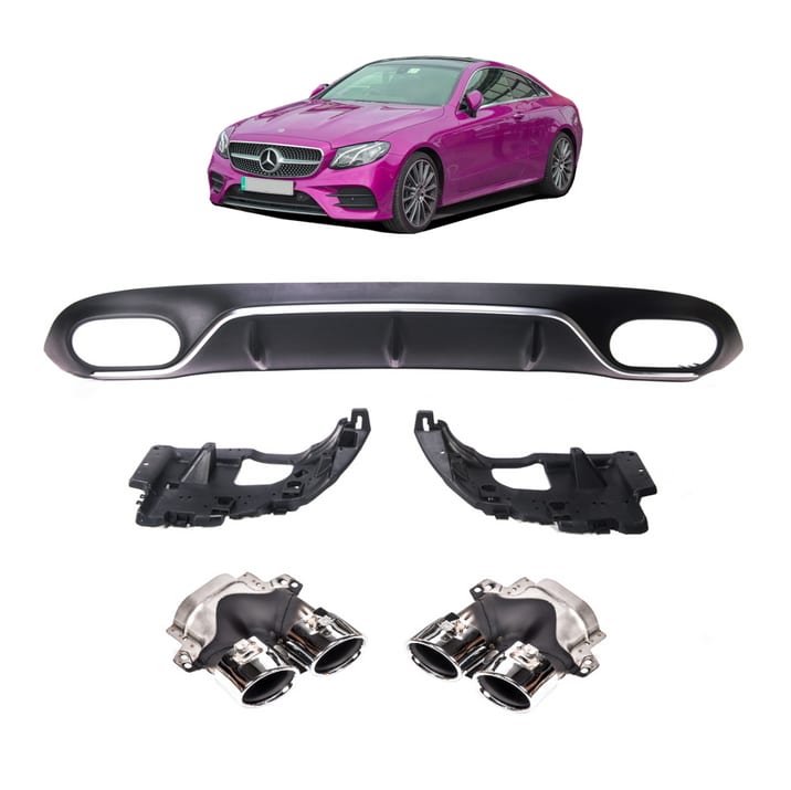 Dyfuzor Mercedes-Benz E C238 A238 Tył z końcówkami chrom