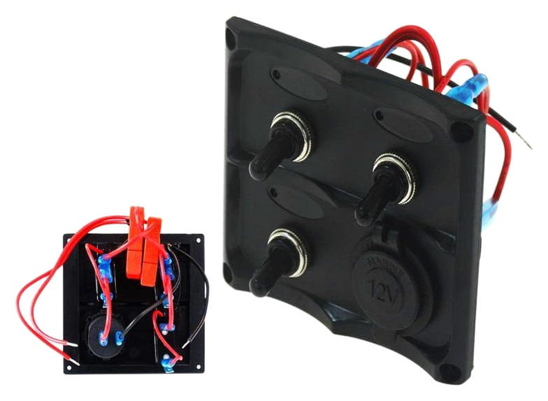 Panel przełączników 12V SPST/ON-OFFx3, 1xGZ, 2B 15A IP68