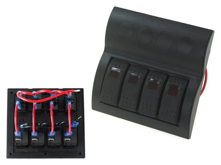 Przełączniki 12/24V IP68 ON-OFFx4, 4xB 2x5A 1x10A 1x15A