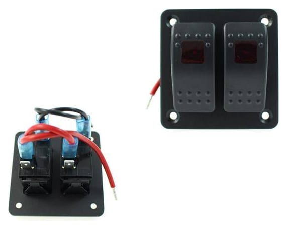Włącznik panel Alu, ON/OFFx2 Red