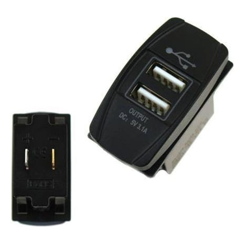 Gniazdo 12/24V 2xUSB (3.1A) LED