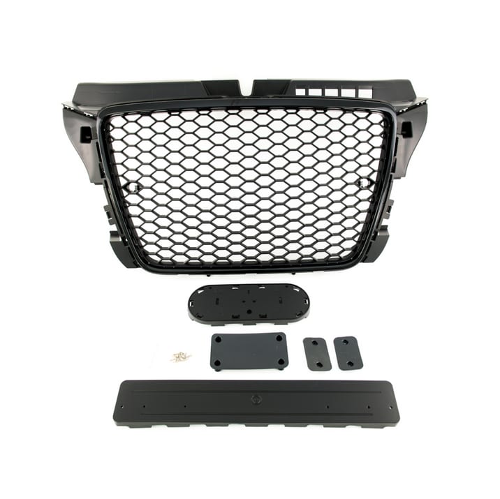 Grill Audi A3 8P Facelift Gloss Black PDC