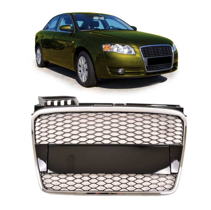 Grill Audi A4 B7 Chrome & Gloss Black