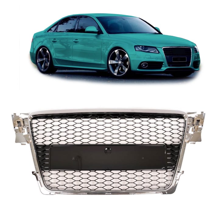 Grill Audi A4 B8 Chrome & Gloss Black