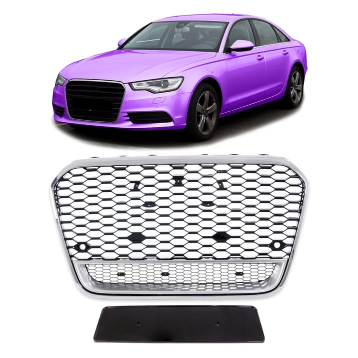Grill Audi A6 C7 Chrome & Gloss Black