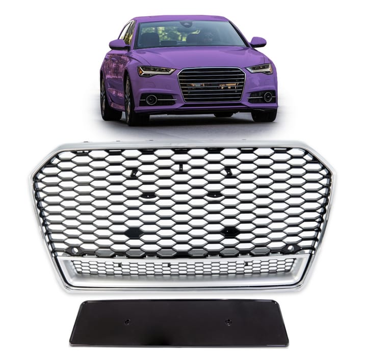 Grill Audi A6 C7 Facelift Silver & Gloss Black