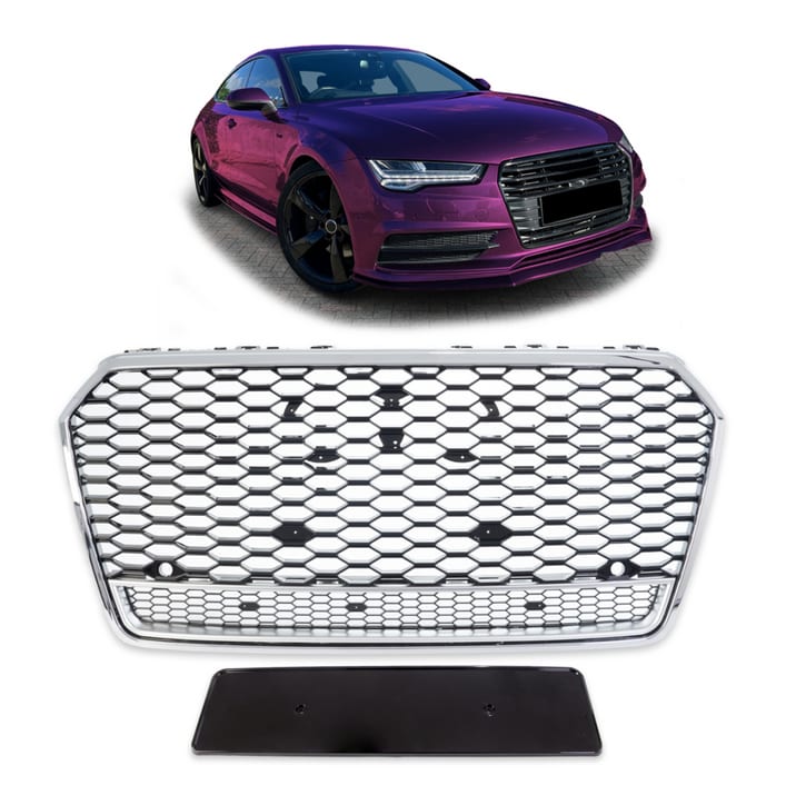 Grill Audi A7 C7 Facelift Chrome & Gloss Black