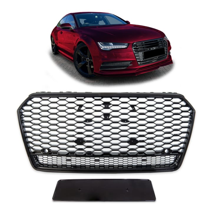 Grill Audi A7 C7 Facelift Gloss Black