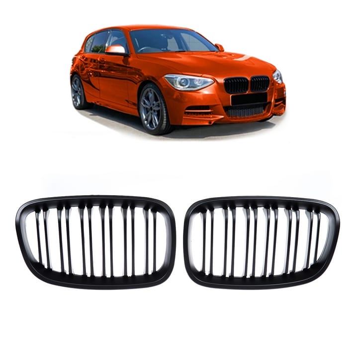 Grill BMW 1 F20 F21 podwójne żeberka Matt Black