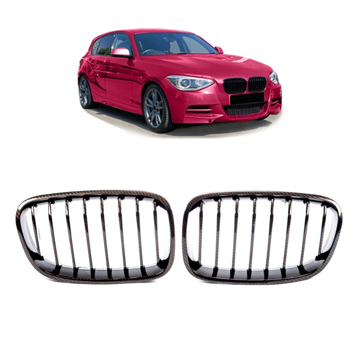 Grill BMW 1 F20 F21 pojedyncze żeberka Carbon Look