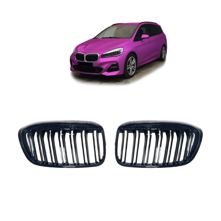 Grill BMW 2 F45 F46 Facelift podwójne żeberka Gloss Black