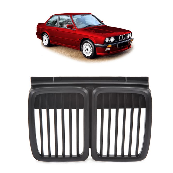 Grill BMW 3 E30 pojedyncze żeberka Matt Black
