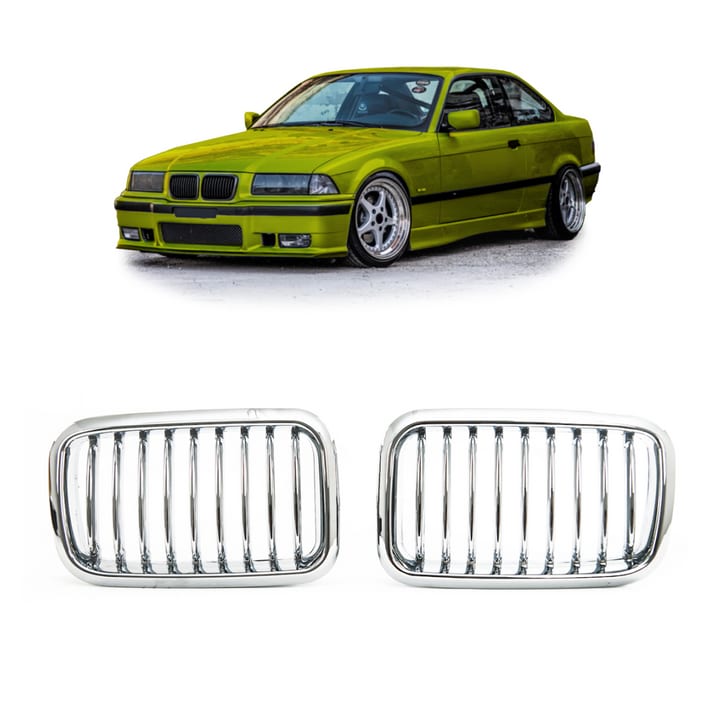 Grill BMW 3 E36 Compact pojedyncze żeberka Chrome
