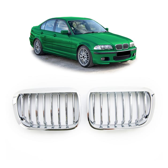 Grill BMW 3 E46 Compact pojedyncze żeberka Chrome