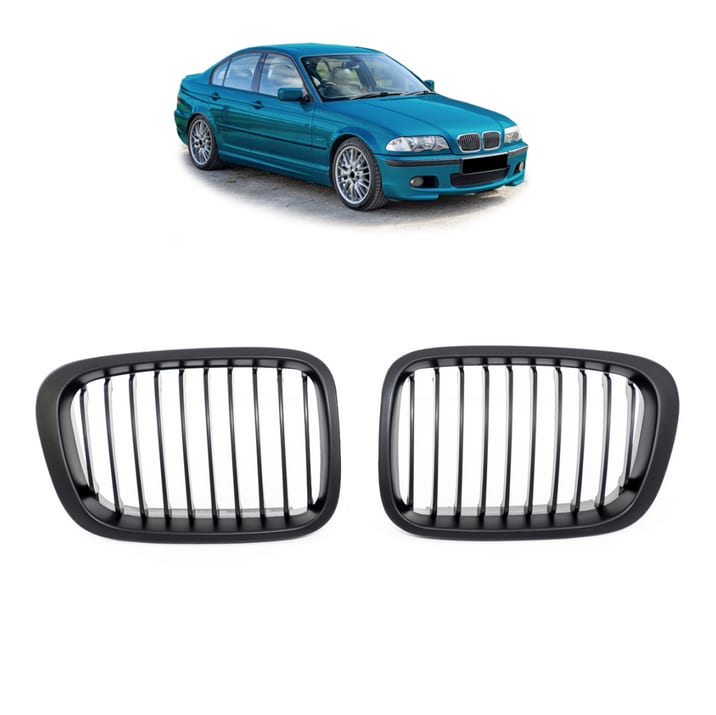 Grill BMW 3 E46 Compact pojedyncze żeberka Matt Black