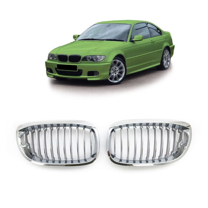 Grill BMW 3 E46 Facelift pojedyncze żeberka Chrome