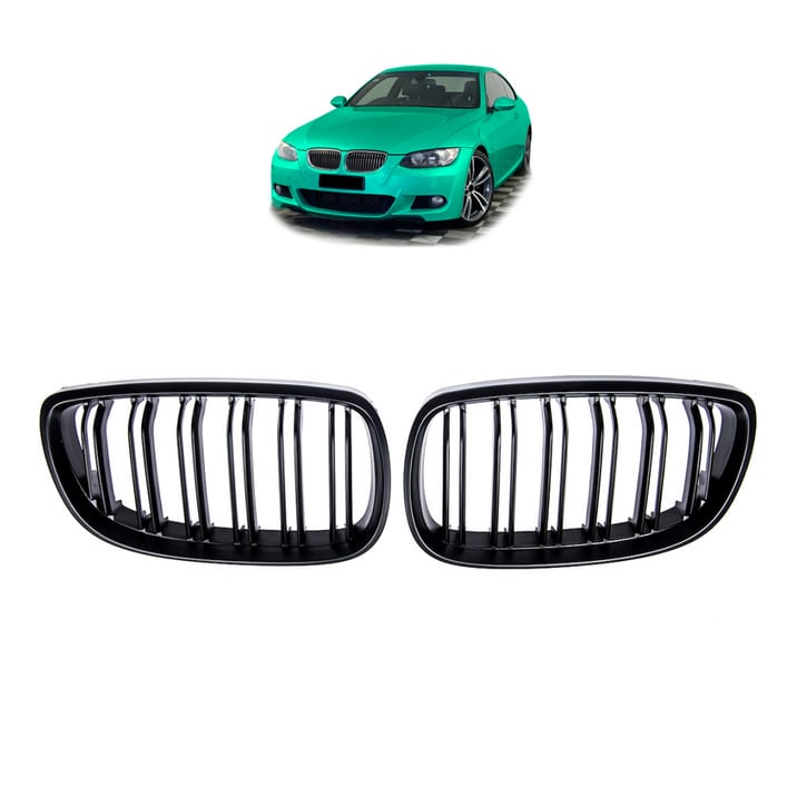 Grill BMW 3 E92 E93 podwójne żeberka Matt Black
