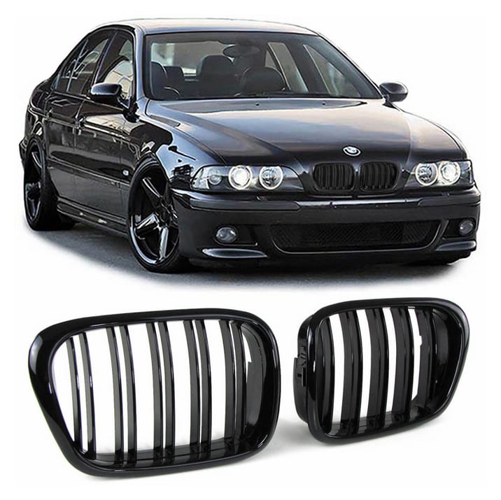 Grill BMW 5 E39 podwójne żeberka Gloss Black