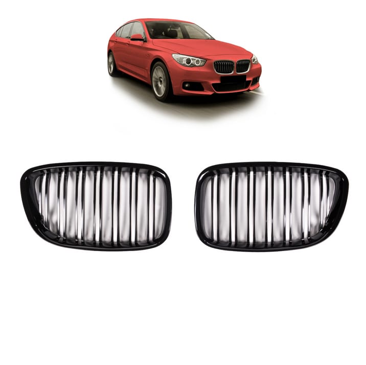 Grill BMW 5 F07 podwójne żeberka Gloss Black