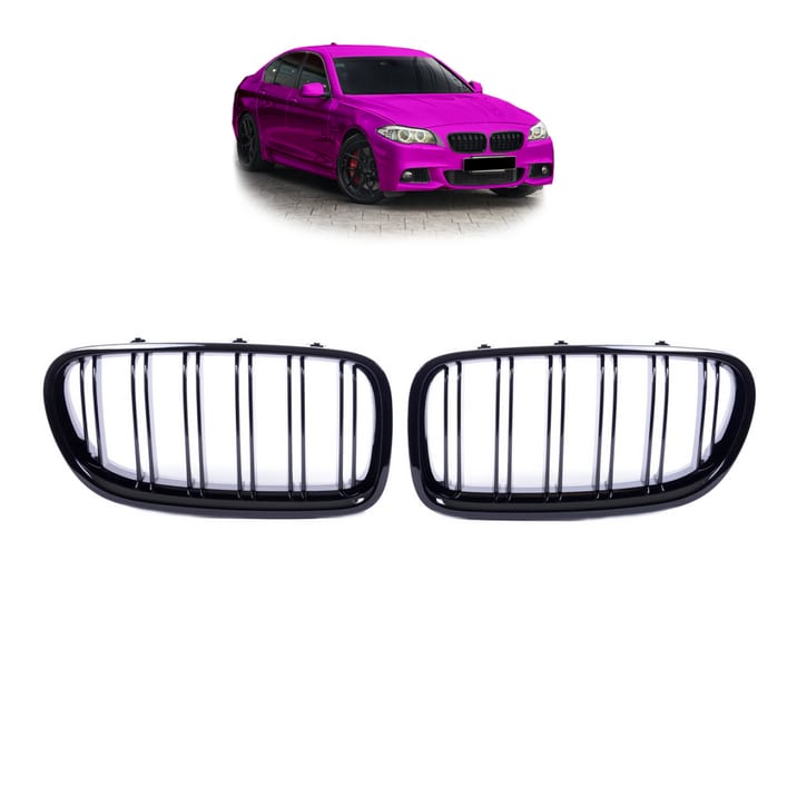 Grill BMW 5 F10 F11 podwójne żeberka Gloss Black