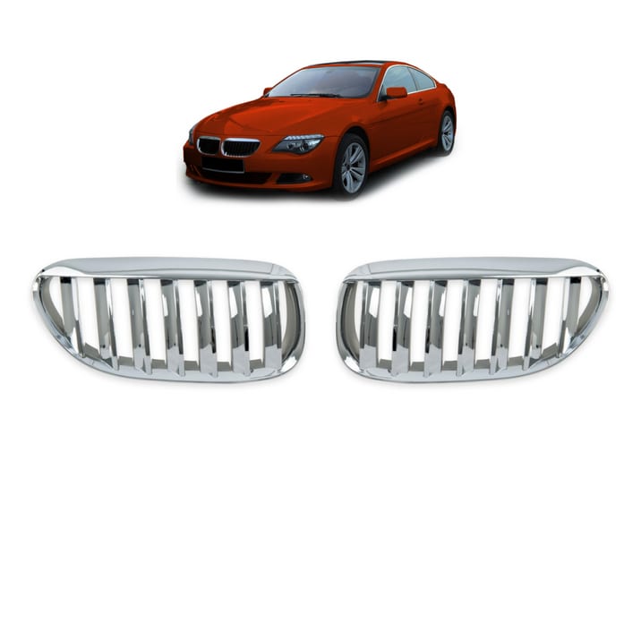Grill BMW 6 E63 E64 pojedyncze żeberka Chrome