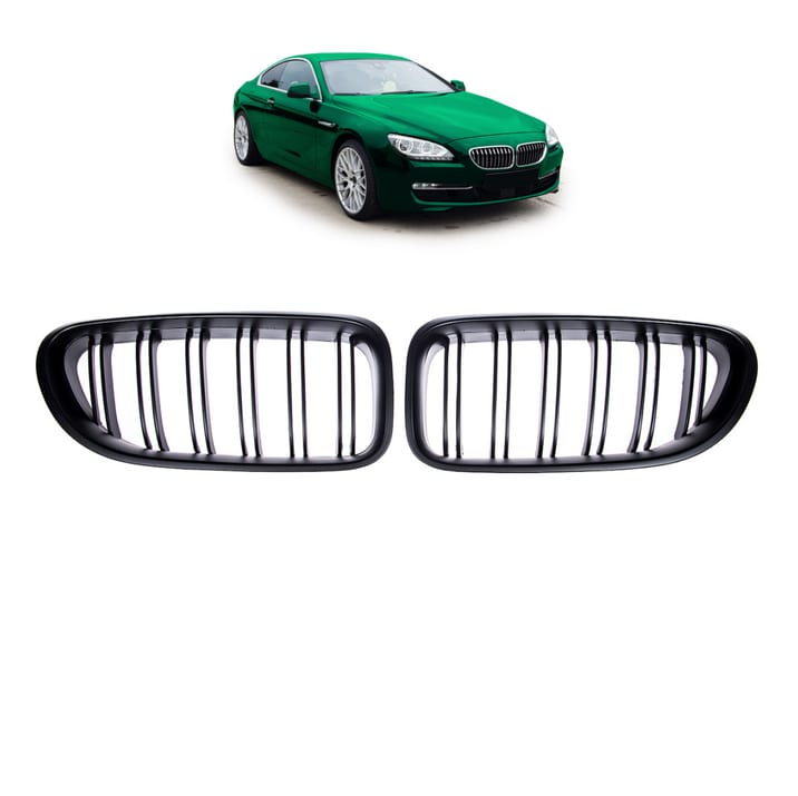 Grill BMW 6 F13 F12 F06 podwójne żeberka Matt Black