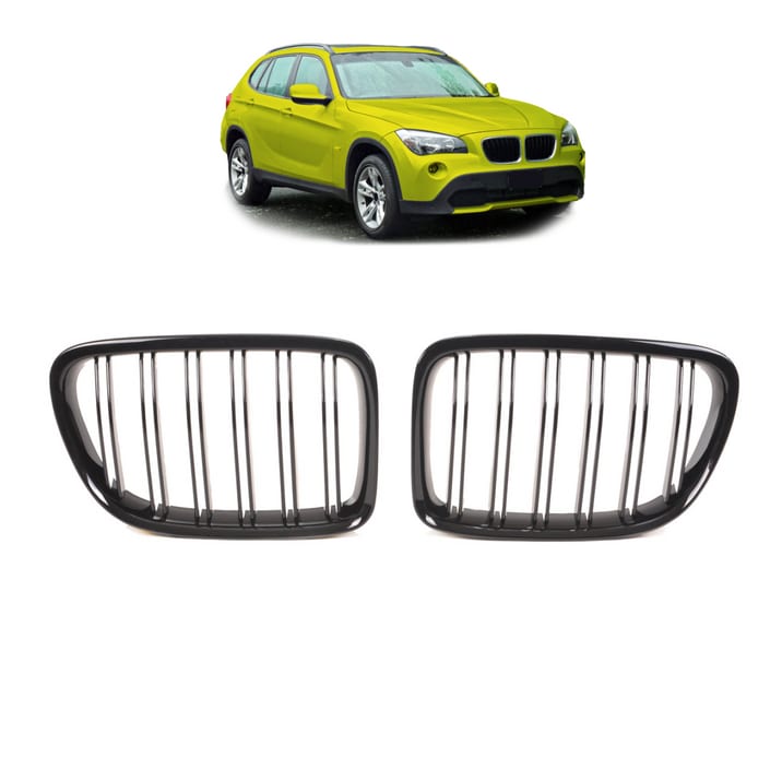 Grill BMW X1 E84 podwójne żeberka Gloss Black