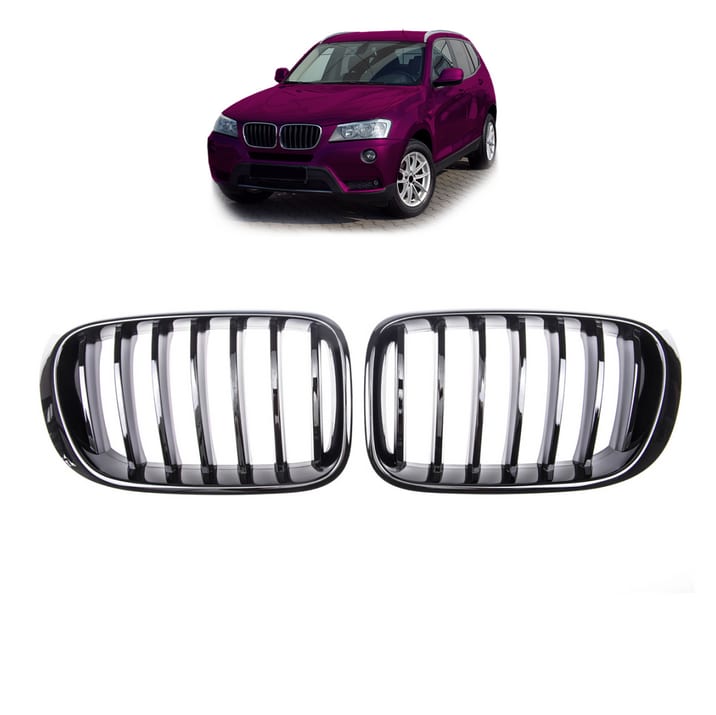 Grill BMW X3 F25 X4 F26 pojedyncze żeberka Gloss Black