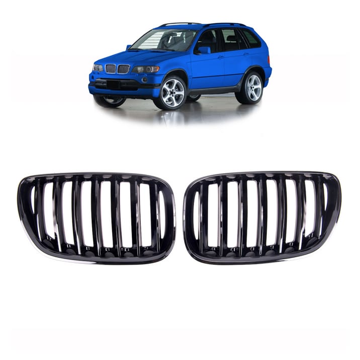 Grill BMW X5 E53 pojedyncze żeberka Gloss Black