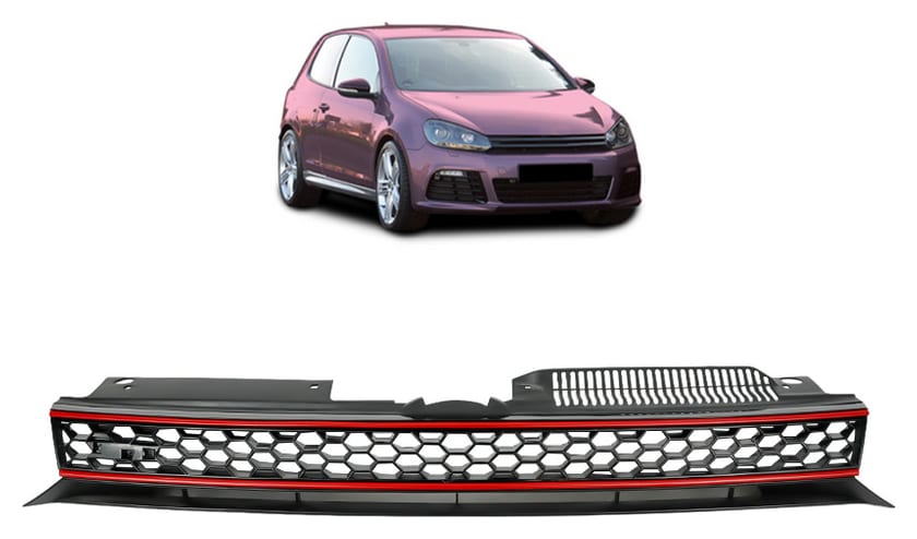 Grill Volkswagen Golf VI Red Strip bez znaczka
