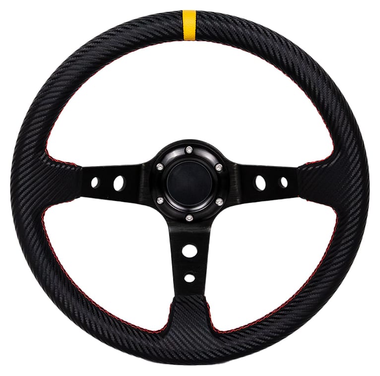 Kierownica Pro 350mm offset:80mm Carbon Yellow