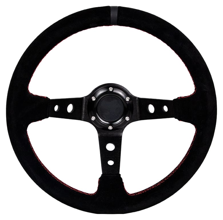 Kierownica Pro 350mm offset:80mm Zamsz Black