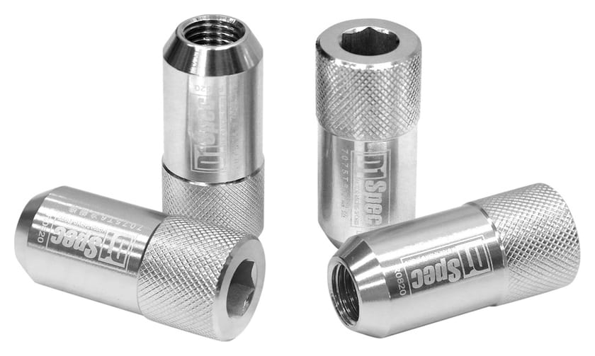 Kute Nakrętki D1Spec Alu M12x1,5 42mm Srebrne HEX
