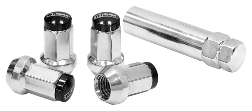 Kute Nakrętki D1Spec Stal M12x1,25 37mm Srebrne/Czarne