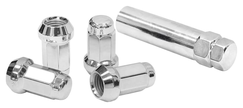 Kute nakrętki zabezpieczające D1Spec Stal M12x1,25 Silver