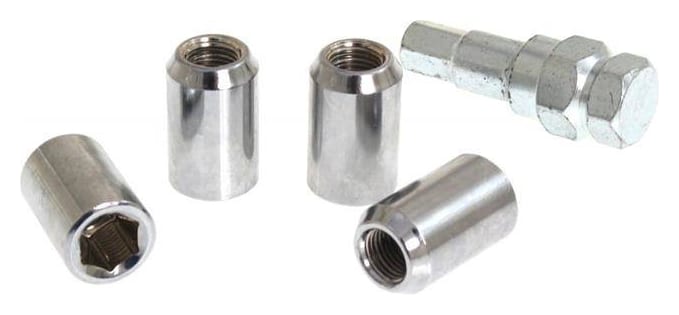 Nakrętki Alu M12x1,25 32mm Srebrne Przelotowe
