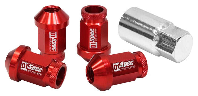 Nakrętki D1Spec Replika Alu 40mm M12x1.25 Czerwone