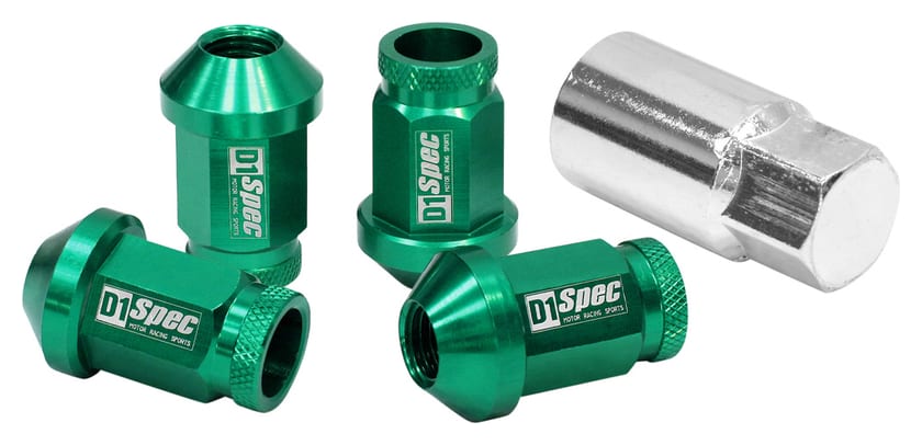 Nakrętki D1Spec Replika Alu 40mm M12x1.25 Zielone