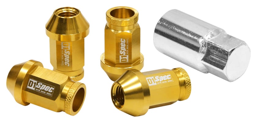 Nakrętki D1Spec Replika Alu 40mm M12x1.25 Złote