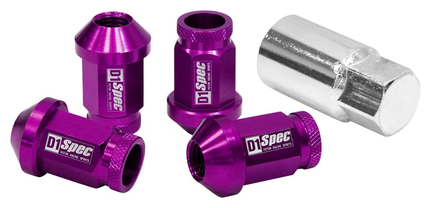 Nakrętki D1Spec Replika Alu 40mm M12x1.5 Fioletowe